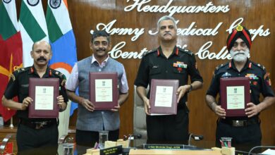 Photo of आरटीसी रक्षा लेखा विभाग – राष्ट्रीय सीमा शुल्क अप्रत्यक्ष कर- नारकोटिक्स अकादमी एवं आर्मी मेडिकल कोर सेंटर एंड कॉलेज के मध्य प्रशिक्षण समझौता ज्ञापन हस्ताक्षरित