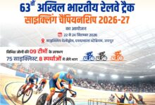 Photo of जयपुर में सजेगा रफ्तार का मंच; कल से शुरू होगी 63वीं अखिल भारतीय रेलवे ट्रैक साइक्लिंग चैंपियनशिप